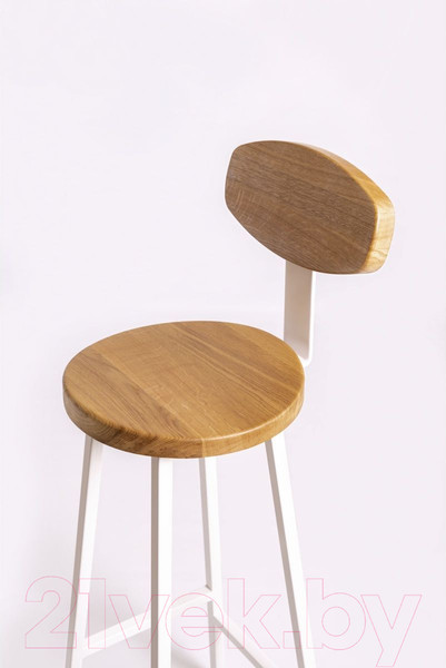 Изображение товара Стул барный Stal-Massiv SMH-S78 со спинкой (дуб натуральный/белый)