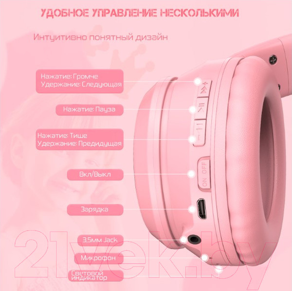 Изображение товара Наушники детские Onikuma B90 Taffy Cat