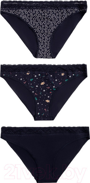 Изображение товара Комплект женских трусов Mark Formelle 412344-3 (р.94, звезды на темно-синем)