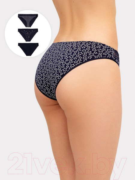Изображение товара Комплект женских трусов Mark Formelle 412344-3 (р.94, звезды на темно-синем)