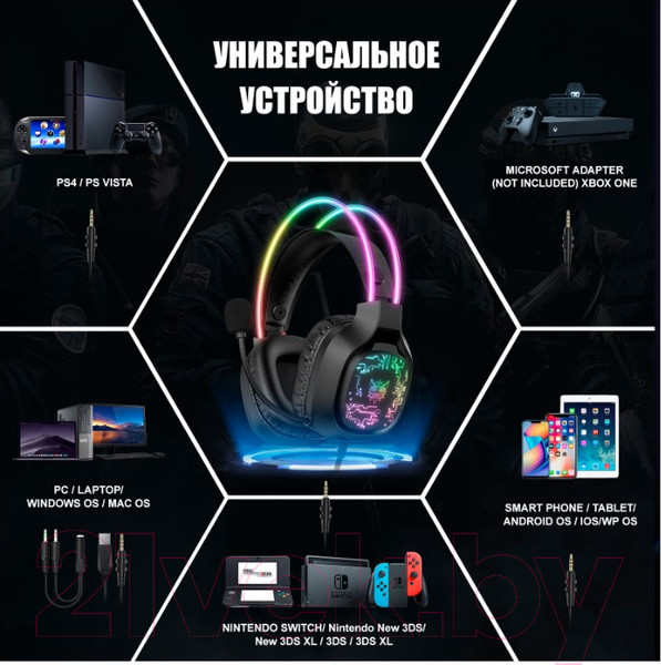 Изображение товара Наушники-гарнитура Onikuma X22 Black Phantom