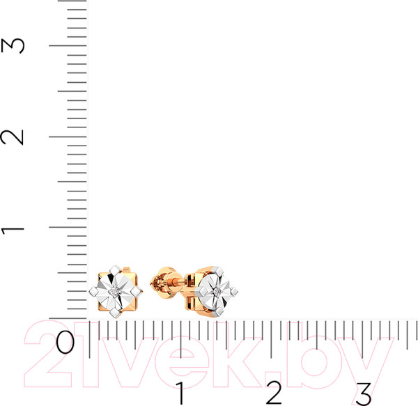 Изображение товара Серьги из комбинированного золота ZORKA 3D0065.14K.B (с бриллиантами)