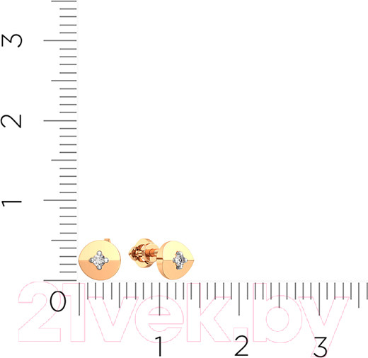 Изображение товара Серьги из розового золота ZORKA 3D00295.14K.R (с бриллиантами)
