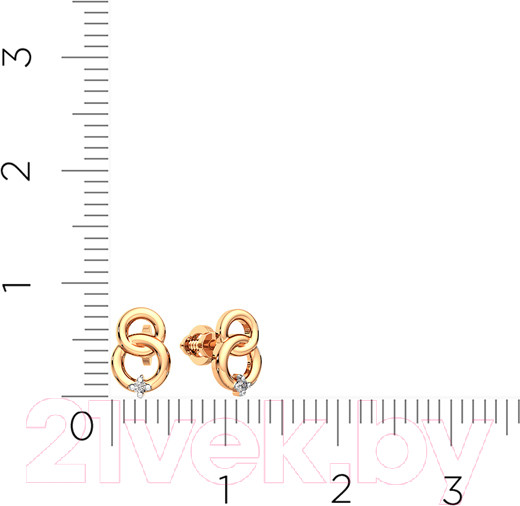 Изображение товара Серьги из розового золота ZORKA 3D00279.14K.R (с бриллиантами)