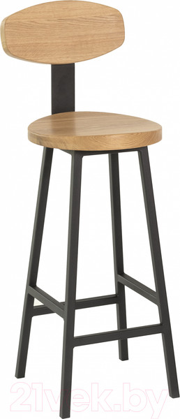 Изображение товара Стул барный Stal-Massiv SMH-S65 со спинкой (дуб натуральный/черный)
