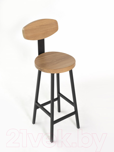 Изображение товара Стул барный Stal-Massiv SMH-S65 со спинкой (дуб натуральный/черный)