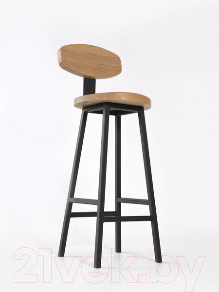 Изображение товара Стул барный Stal-Massiv SMH-S65 со спинкой (дуб натуральный/черный)