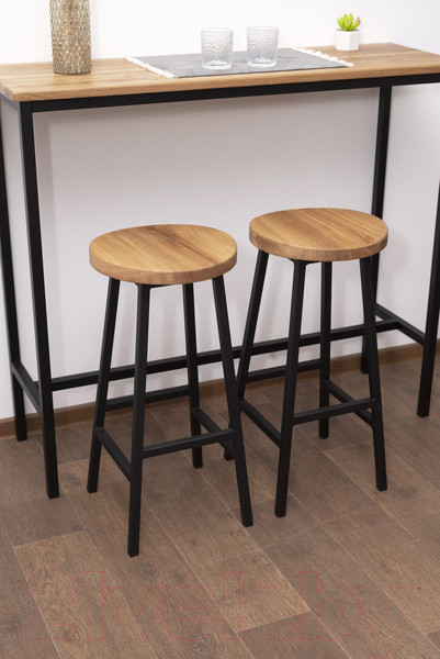 Изображение товара Табурет барный Stal-Massiv SMH-65 (дуб натуральный/черный)