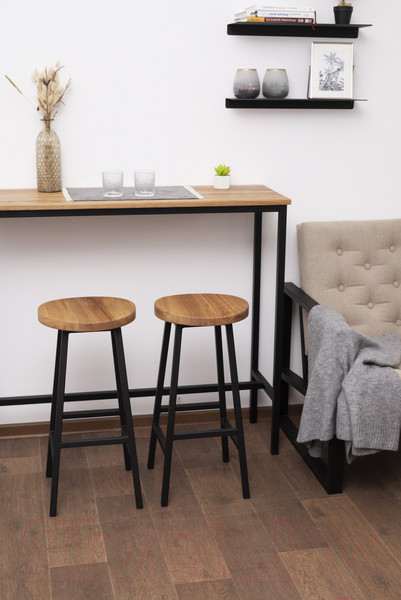 Изображение товара Табурет барный Stal-Massiv SMH-65 (дуб натуральный/черный)