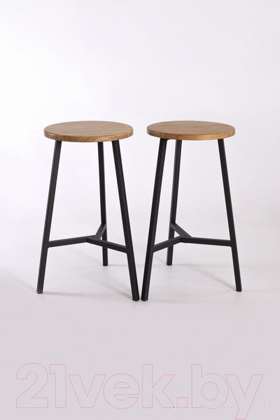 Изображение товара Табурет барный Stal-Massiv TRH-63 (дуб натуральный/черный)