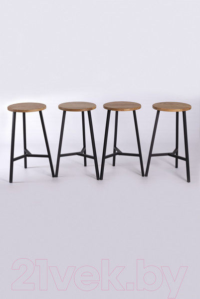Изображение товара Табурет барный Stal-Massiv TRH-63 (дуб натуральный/черный)
