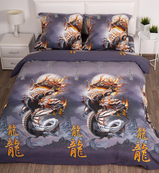 Изображение товара Комплект постельного белья Milanika Год Дракона 1.5сп (бязь)