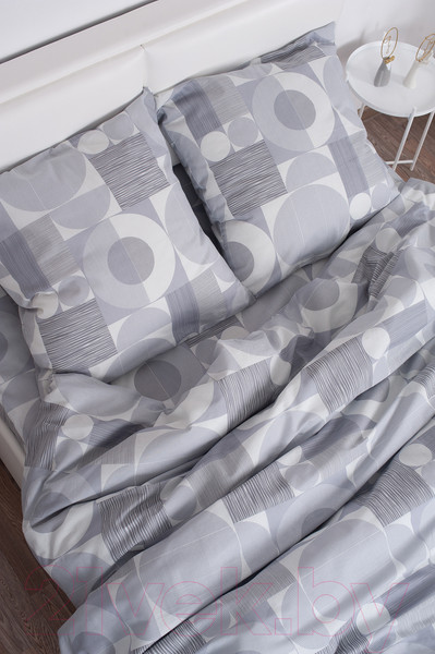 Изображение товара Комплект постельного белья Milanika Диалог 2.0сп с европростыней (бязь)