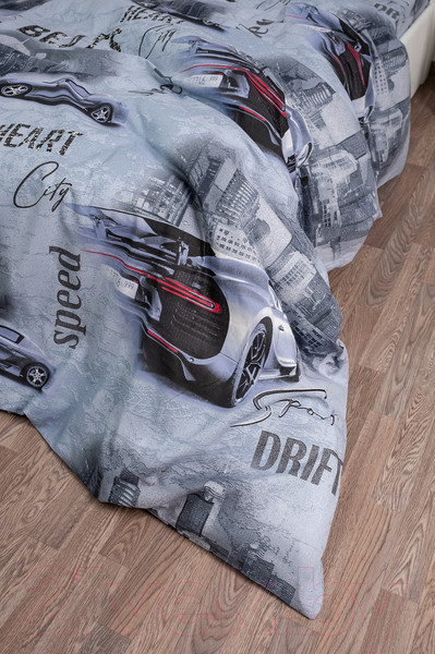 Изображение товара Комплект постельного белья Milanika Адреналин 1.5сп подростковый с наволочкой 70x70 (бязь)