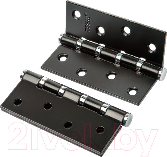Изображение товара Комплект петель дверных Ренц IN100-4BB FH B/CP (2шт, черный/хром блестящий)