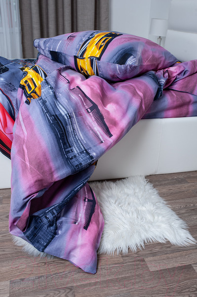 Изображение товара Комплект постельного белья Milanika Дрифт 1.5сп подростковый с наволочкой 70x70 (бязь)