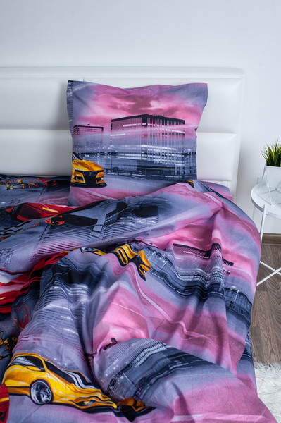 Изображение товара Комплект постельного белья Milanika Дрифт 1.5сп подростковый с наволочкой 70x70 (бязь)