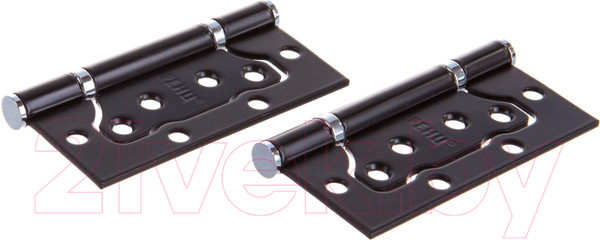 Изображение товара Комплект петель дверных Ренц IN100-2BBFH B/CP без ВР (2шт, черный/хром блестящий)