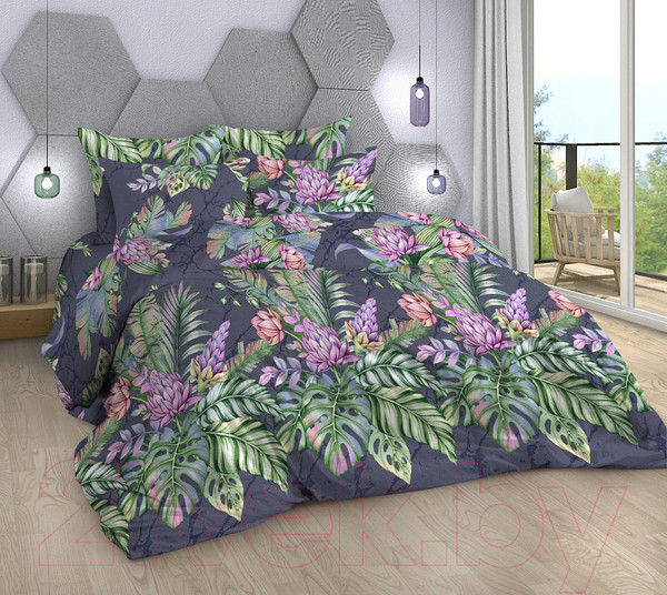 Изображение товара Комплект постельного белья Milanika Амазонка 2сп с европростыней (бязь)