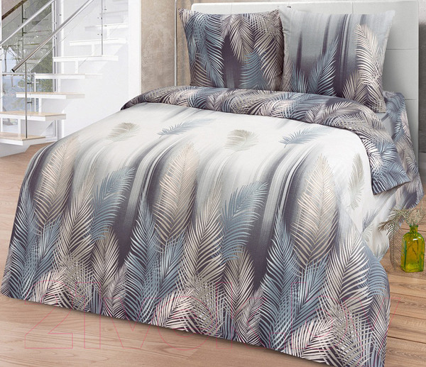 Изображение товара Комплект постельного белья Milanika Смоки 2сп с европростыней (бязь)