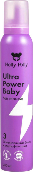 Изображение товара Мусс для укладки волос Holly Polly Ultra Power Baby Ослепительный блеск и ультрафиксация (200мл)