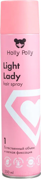 Изображение товара Лак для укладки волос Holly Polly Light Lady Естественный объем и легкая фиксация (250мл)