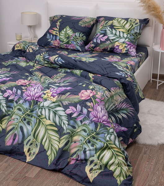 Изображение товара Комплект постельного белья Milanika Амазонка 2сп с европростыней (бязь)