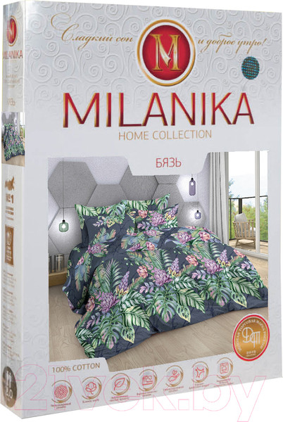 Изображение товара Комплект постельного белья Milanika Амазонка 2сп с европростыней (бязь)