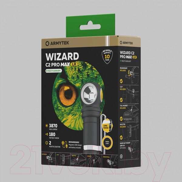 Изображение товара Фонарь Armytek Wizard C2 Pro Max LR Warm / F06702W