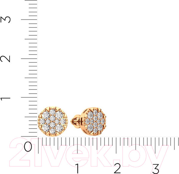 Изображение товара Серьги из розового золота ZORKA 310644.14K.R (с фианитами)