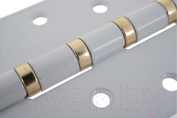 Изображение товара Комплект петель дверных Ренц IN100-4BB CH W/PB (2шт, белый/латунь блестящая)