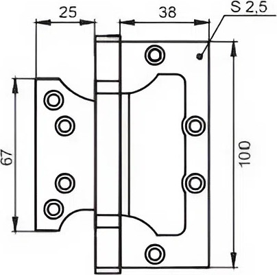 Изображение товара Комплект петель дверных Ренц IN100-2S FH MBN без ВР (2шт, черный никель матовый)