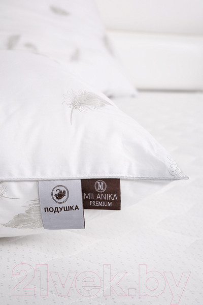 Изображение товара Подушка для сна Milanika Лебяжий пух Премиум тематика 38x38