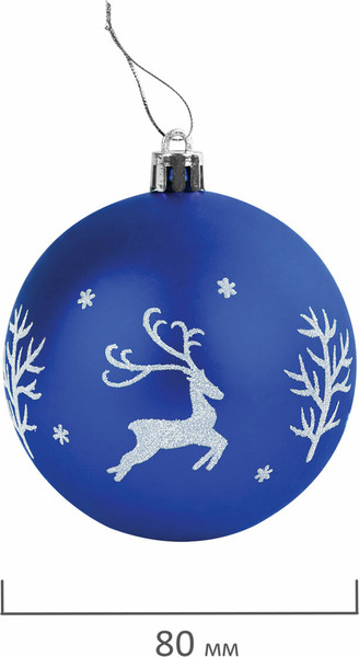 Изображение товара Набор шаров новогодних Золотая сказка Русская Зима / 591987 (9шт, синий/белый)