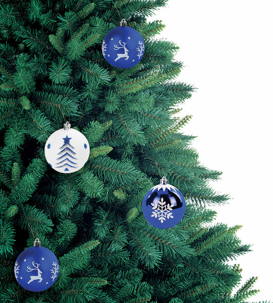 Изображение товара Набор шаров новогодних Золотая сказка Русская Зима / 591987 (9шт, синий/белый)