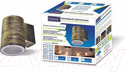 Изображение товара Бра уличное General Lighting GWL-GX53-M-IP65 (черный/золото)