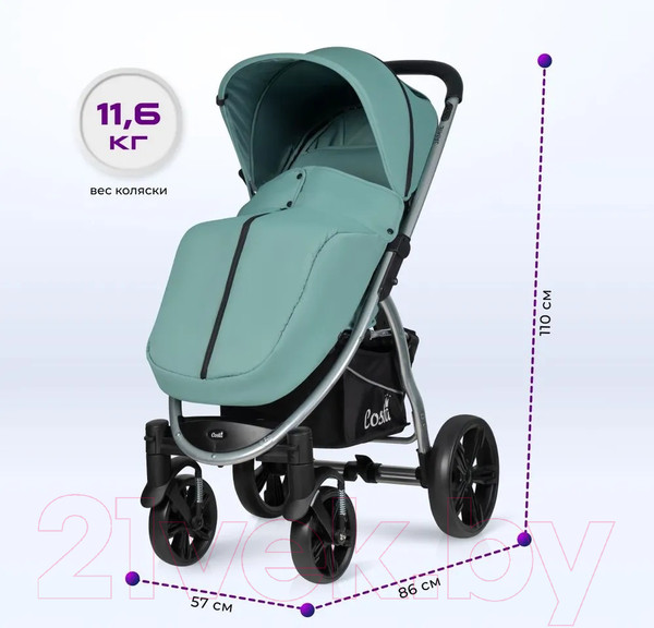 Изображение товара Детская прогулочная коляска Costa Jamie (аква)