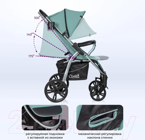 Изображение товара Детская прогулочная коляска Costa Jamie (аква)