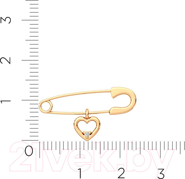 Изображение товара Брошь из розового золота ZORKA 940010 (с фианитом)