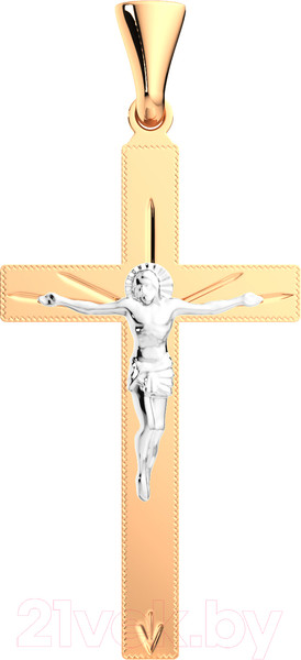Изображение товара Крестик из комбинированного золота ZORKA 411005.14K.B.REL