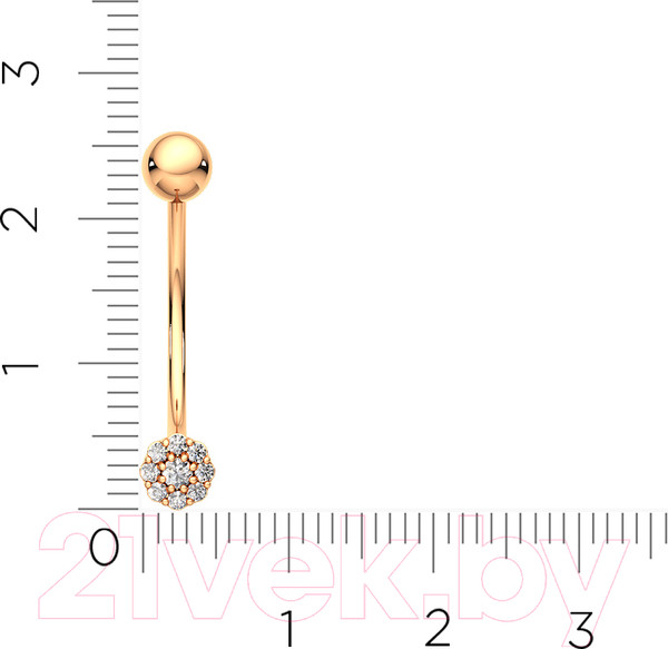 Изображение товара Пирсинг из розового золота ZORKA 710005 (с фианитами)