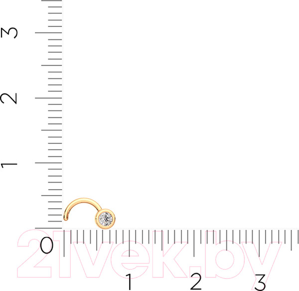 Изображение товара Пирсинг из розового золота ZORKA 710020.14K.R (с фианитом)