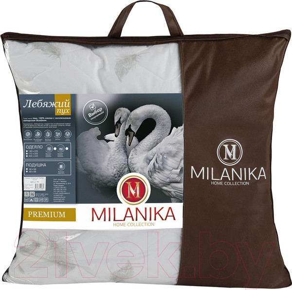 Изображение товара Подушка для сна Milanika Лебяжий пух Премиум тематика 48x48