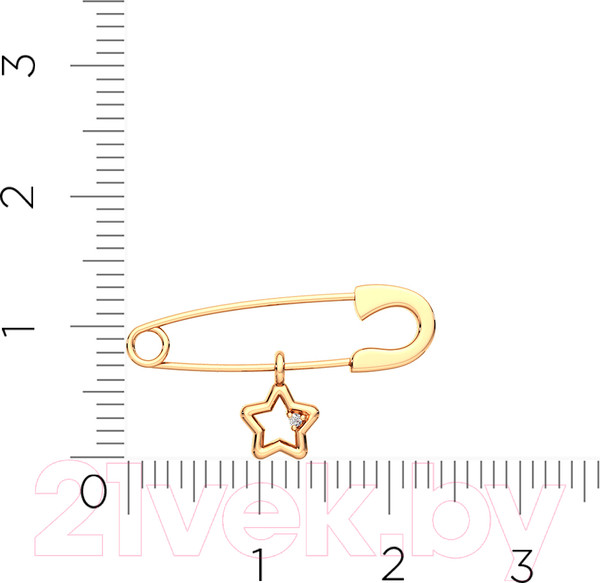 Изображение товара Брошь из розового золота ZORKA 940011-9K (с фианитом)