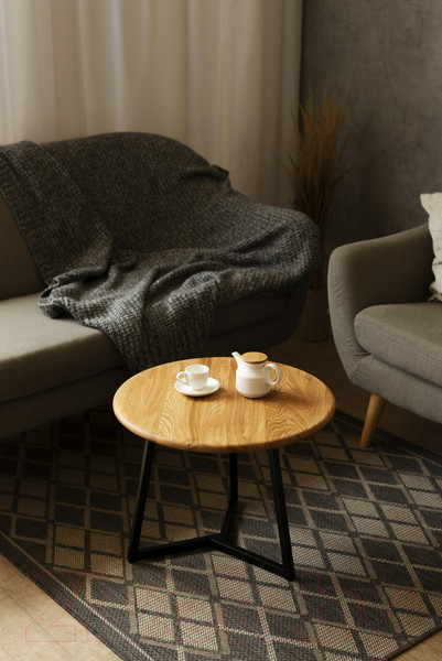 Изображение товара Журнальный столик Stal-Massiv SMT-60 (дуб натуральный/черный)