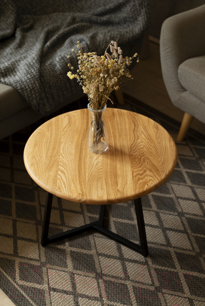 Изображение товара Журнальный столик Stal-Massiv SMT-60 (дуб натуральный/черный)