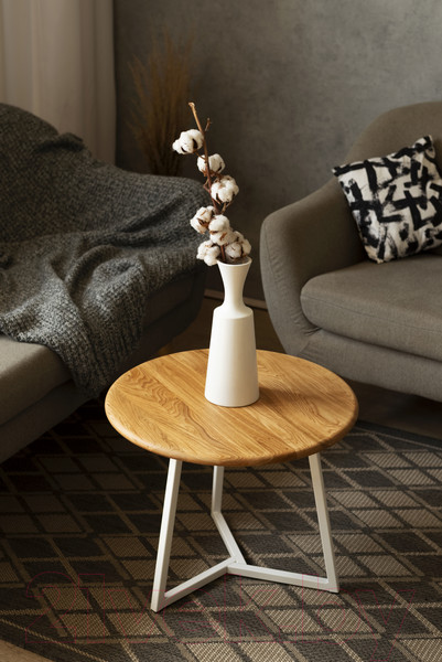 Изображение товара Журнальный столик Stal-Massiv SMT-60 (дуб натуральный/белый)