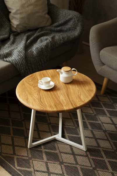 Изображение товара Журнальный столик Stal-Massiv SMT-60 (дуб натуральный/белый)