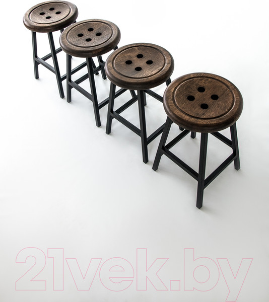 Изображение товара Табурет Stal-Massiv Button-47 (дуб мореный/черный)