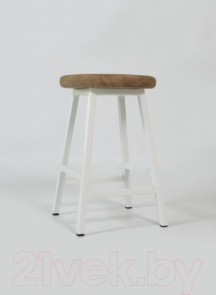 Изображение товара Табурет Stal-Massiv Button-47 (дуб натуральный/белый)